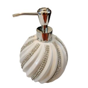 Bella Lux Faux Rhinestones Crystals Bling Ceramic Ball Soap Pump Dispenser